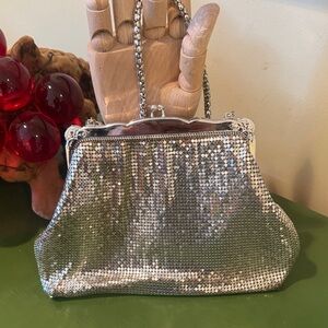 Whiting & Davis CO silver clutch Vintage made in USA